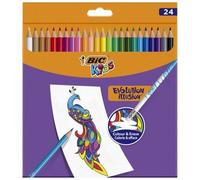 Etui 24 Crayons De Couleur Effaçables Evolution Illusion Avec Gomme Intégrée Bic 987869