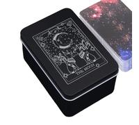 Étui à cartes de tarot - Organisateur décoratif en bois, boîte à bibelots vintage, organisateur de bibelots artisanal Moon Sun | Solution de support d'accessoires mystique pour le bureau à domicile, t