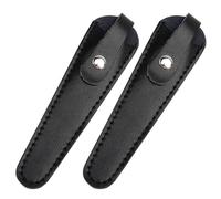 Étui à Ciseaux de Protection en Cuir de Vachette Noir 2 Pièces | Housse Réutilisable et Légère, Couvercle Protecteur, Format pour Outils Beauté et Ciseaux, Lot de Deux