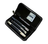 Étui à Crayons en Cuir - Organisateur de Stockage Vintage pour Fournitures avec 3 Emplacements - Porte-stylo à Encre | pour l'École, l'Étude, l'Artiste, le Dessin, le Journal, l'Esquisse, le Voyage, l