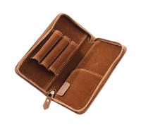 Étui À Plume Stylographique En Cuir - Organisateur de Stockage Vintage pour Fournitures avec 3 Emplacements | Pochette Porte-Stylos | Pour Bureau École Études Art Dessin Journal Créatif Voyage