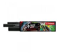 Etui Carton De 3 Marqueurs Stabilo Free Acrylic Pointes Mixtes - Noir
