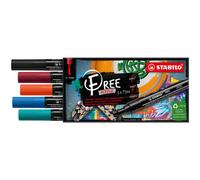 Etui carton de 5 marqueurs STABILO FREE acrylic T300 - pointe moyenne - Set Urba
