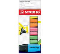 Etui carton de 5 surligneurs STABILO BOSS MINI - assortiment fluo