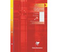 Clairefontaine Copies doubles étui déficients visuels A4 96p perforées 4 trous grands carreaux 2,5mm