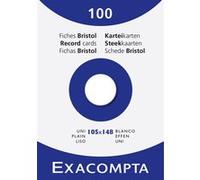 Fiche bristol 105 x 148 mm unie blanche non perforée Exacompta - Boîte de 100