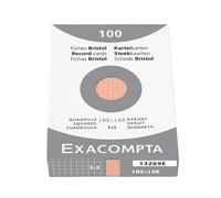 EXACOMPTA 13269B Étui refermable de 100 fiches - bristol quadrillé 5x5 non perforé 105x148mm Orange