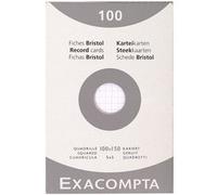 Étui de 100 fiches - bristol quadrillé 5x5 perforé 100x150mm - Blanc