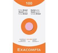 Fiche bristol 125 x 200 mm quadrillée 5 x 5 coloris assortis non perforée Exacompta - Boîte de 100