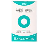 Exacompta Étui De 100 Fiches Bristol Blanc Quadrillé 5x5 Perforé 125x200mm Blanc