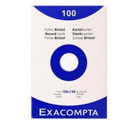 Étui de 100 fiches - bristol uni non perforé 100x150mm - Blanc