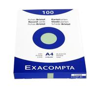Étui de 100 fiches - bristol uni non perforé 210x297mm - Vert