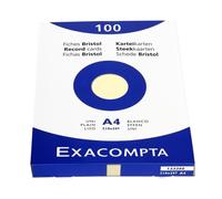 Étui de 100 fiches - EXACOMPTA - Bristol uni non perforé - 210x297mm - Jaune - Adulte