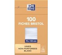 Etui de 100 fiches non lignées Oxford Bristol 7,5 x 12,5 cm G