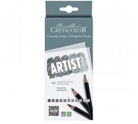 Cretacolor – Crayons graphite Studio DRAWING – Beaux-Arts Lot de 12 (6B–4H)