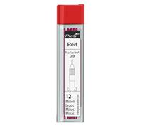 Étui de 12 mines rouges pour porte-mines, design fin, idéal pour le dessin et l'écriture précise dans les travaux artistiques et techniques.