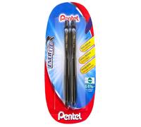 Pentel Energel X BL107, Blister de 2 Rollers encre gel rétractables, Pointe moyenne 0,7 mm, Noir