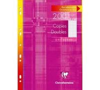 Clairefontaine Copies doubles sous étui A4 (21x29,7 cm) 200 pages perforées grands carreaux 90 g