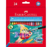 Etui de 24 crayons de couleur aquarellable + pinceau Faber-Castell