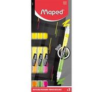 Etui de 3 surligneurs - Bicolore - Double pointe - Couleurs vives - Maped - Fluo'peps Duo