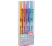 Étui de 4 surligneurs - Couleurs pastel - Rétractable - Apli