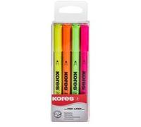Kores Surligneur Pen – Pointe biseautée 0,5–3,5 mm – Étui 4 couleurs assorties