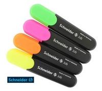 Schneider Surligneurs 1500 Pochette de 4 rechargeable pointe biseautée Jaune/Orange/Rose/Vert