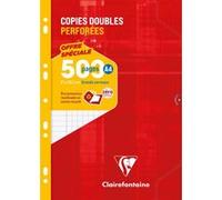 Etui de 500 copies doubles perforées A4 Clairefontaine Grands carreaux Rouge E