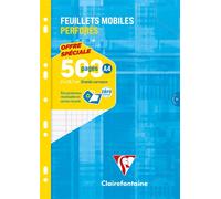 Clairefontaine Feuillets mobiles 11791C – 500 pages A4 (21×29,7 cm) grands carreaux séyès perforées
