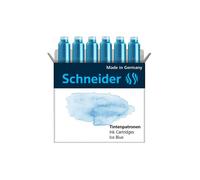 Schneider Lot de 6 cartouches d'encre pastel (standard pour stylo-plume) Bleu glacé
