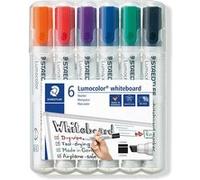 Etui de 6 marqueurs pour tableau blanc effaçable à sec pointe biseautée Staedtler Blanc G