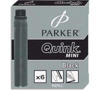 Cartouches d'encre - PARKER - Quink - 6 courtes - Noir - Pour stylo plume
