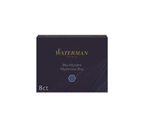 WATERMAN boîte de 8 cartouches longues, encre Bleu Mystère pour stylo plume
