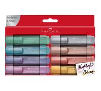 Faber-Castell Surligneurs TL 46 – Étui 8, couleurs métalliques, pointe biseautée 1–5 mm