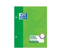 Copies doubles Oxford 17x22cm grands carreaux Seyès 200 pages étui carte vert