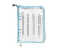 Étui de protection à fermeture éclair en PVC transparent à 6 anneaux | Classeur à anneaux de 25 x 18 cm - Protection pour carnet rechargeable - Pour affaires, étude, maison, voyage, mariage