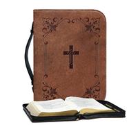 Étui de protection en cuir pour la Bible - Grande coque de protection de qualité supérieure - Résistante à la déformation - Élégant pour l'église, l'étude de la Bible et les voyages quotidiens