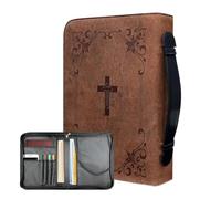 Étui de protection en cuir pour la Bible - Grande coque de protection de qualité supérieure - Résistante à la déformation - Élégant pour l'église, l'étude de la Bible et les voyages quotidiens
