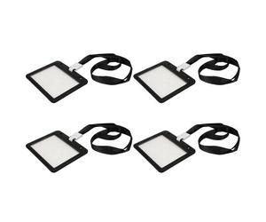 Étui De Protection Premium Pour Documents Avec Cordons ¿ Plastique Pp Durable, Face Avant Transparente, Idéal Pour Les Cartes D'identité Et Les Cartes