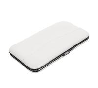 Étui de Rangement pour Pinces à Cils, Blanc, PU Métal, Compact | Compartiments Multiples, Stockage Sécurisé, Format Portable, Usage Maison et Voyage, Finition Élégante
