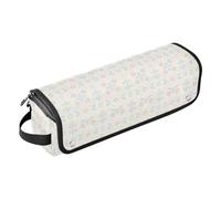 Étui de voyage 2 en 1 pour fer à friser avec coussinet résistant à la chaleur, organiseur d'outils pour cheveux de grande capacité pour fers plats, lisseurs, fers à friser, blush doux et floral bleu