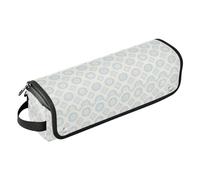 Étui de voyage 2 en 1 pour fer à friser avec tapis amovible résistant à la chaleur, organiseur de grande capacité pour fer à lisser, fer à friser, doux bleu floral essentiel de voyage pour