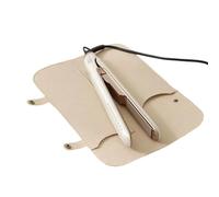 Étui de voyage pour fer à friser, organisateur d'outils de coiffure, sac en fer plat de 12 pouces avec tapis isolant, housse de rangement en tissu doux avec espace de fixation pour brosse, peigne, ton