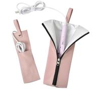 Étui de voyage pour fer à friser, résistant à la chaleur, pochette de rangement portable et étanche pour fer à friser pour la maison, la coiffeuse, le salon, la station de maquillage, la salle de bain