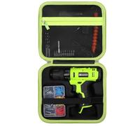 Étui de voyage rigide pour perceuse sans fil FADAKWALT 12 V avec batterie et chargeur, étui de rangement portable compatible avec perceuses/embouts FADAKWALT (boîte uniquement) (vert et noir)