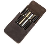 Étui en cuir pour 6 stylos à bille, marron, portable