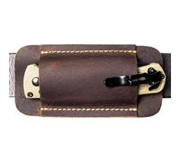 Étui en cuir pour multitool et couteau pliant, pochette EDC avec bord cousu, support en cuir de vachette pour outils de poche, étui marron avec passant de ceinture