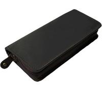 Étui en cuir pour stylos, design allemand, style vintage, pouvant contenir 7 stylos, marron foncé, taille moyenne.