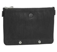 Étui en cuir pour stylos, noir, avec fermeture éclair, également utilisable comme portefeuille