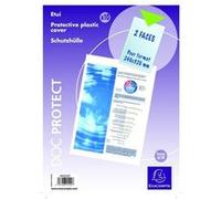 EXACOMPTA Sachet de 10 étuis de protection simples PVC Haute Qualité 30/100e - 24x32cm - Cristal
